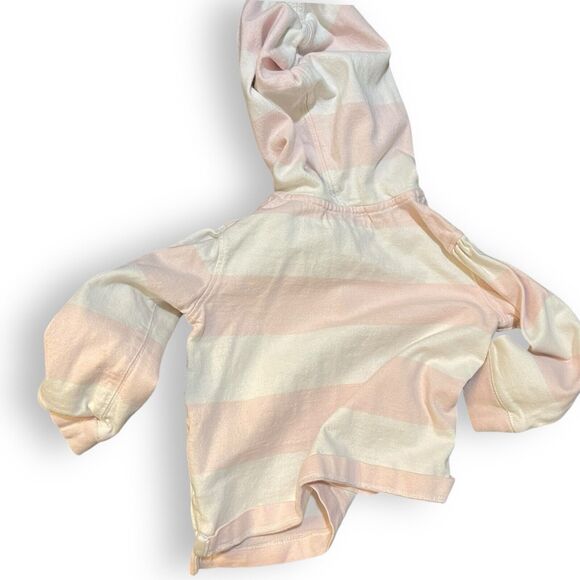 Ralph Lauren Hoodie Sweatshirt Baby Girls 18 Months Pink White Henley Casual - Picture 3 of 7